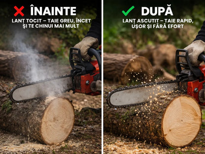 Ascuțitor Instant pentru Lanț Drujbă fără demontare - SharpForce™